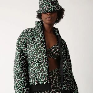NWT Electric & Rose Electric Leopard Puffer Jacket XS